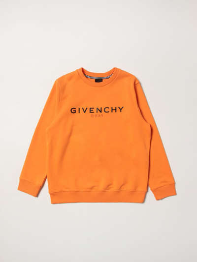 Shop Givenchy Sweatshirt With Logo In Orange