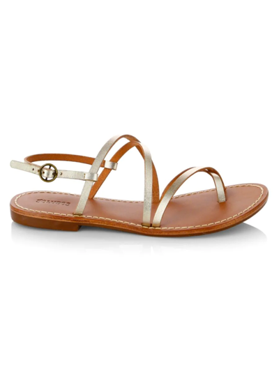 Shop Soludos Women's Zoe Flat Metallic Leather Slingback Sandals In Brown