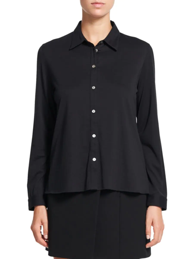 Shop Theory Women's Trapeze Button-front Shirt In Black