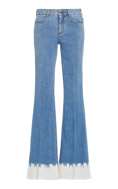 Shop Stella Mccartney Women's Dip-dyed Stretch Mid-rise 70's Flared Jeans In Light Wash