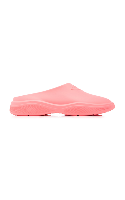 Shop Prada Mellow Rubber Slides In Pink