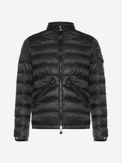 Shop Moncler Agay Quilted Nylon Short Down Jacket