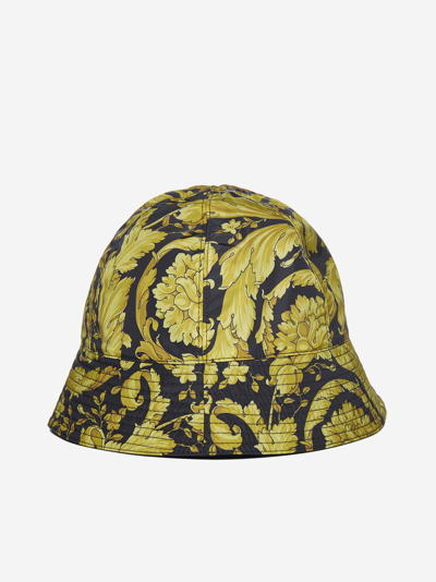 Shop Versace Barocco Print Nylon Bucket Hat