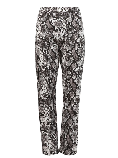 Shop Attico Snake Print Pants In Grey