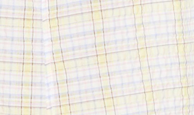 Shop Ganni Cotton Blend Seersucker Wrap Dress In Multicolour