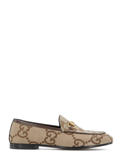 Shop Gucci Jordaan Loafers In Beige