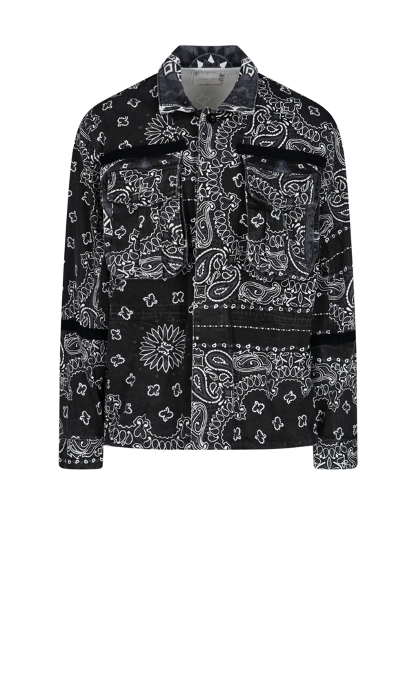 sacai paisley-print shirt jacket - White