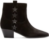 SAINT LAURENT Black Suede Wyatt Ankle Boots