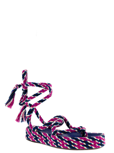 Shop Isabel Marant Erol Pink And Blue Sandals In Multicolor