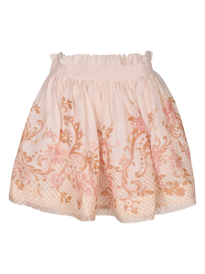 Shop Zimmermann Postcard Flip Skirt In Swirl Pink