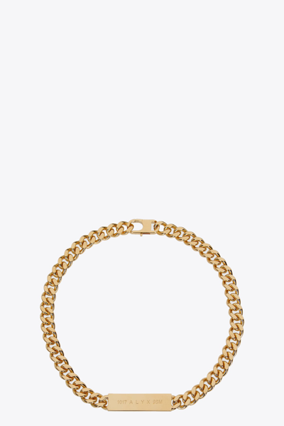 Shop Alyx Id Necklace Metal Gold Chain Necklace With Logo - Id Necklace In Oro