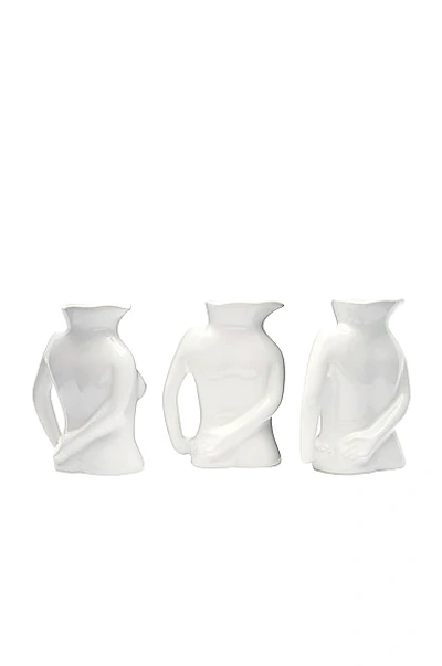 Shop Anissa Kermiche Trio Of Mini Jugs Jug In White Shiny