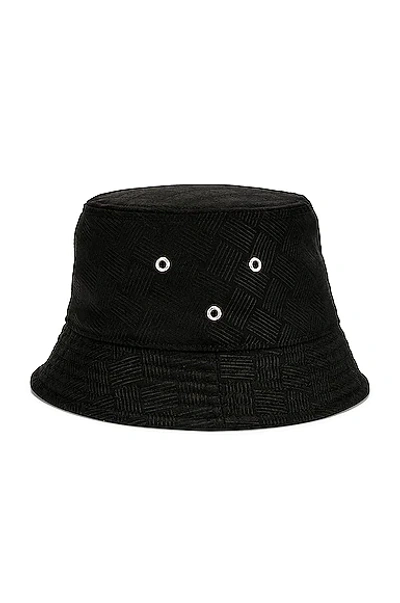 Shop Bottega Veneta Intreccio Jacquard Nylon Bucket Hat In Black