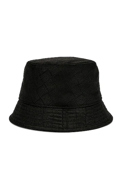 Shop Bottega Veneta Intreccio Jacquard Nylon Bucket Hat In Black