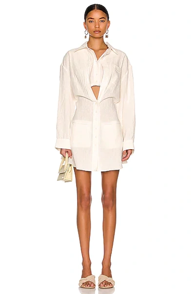 Shop Jacquemus La Robe Baunhilha In Off-white