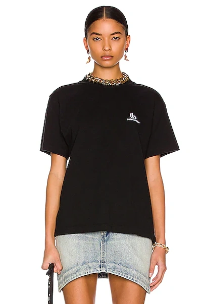 Balenciaga Small-fit Logo-print T-shirt In Black | ModeSens