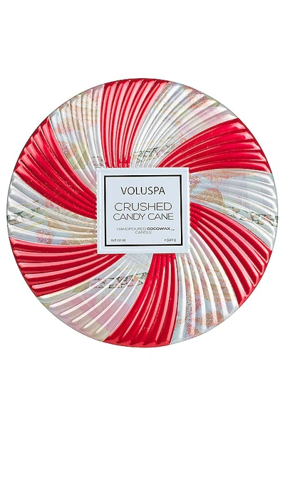 Voluspa Crushed Candy Cane 3-wick Decorative Tin Candle In Gourmand