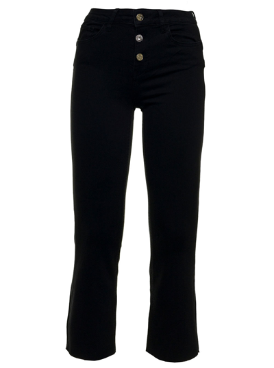 Shop Liu •jo Princpess Black  Denim Jeans With Buttons