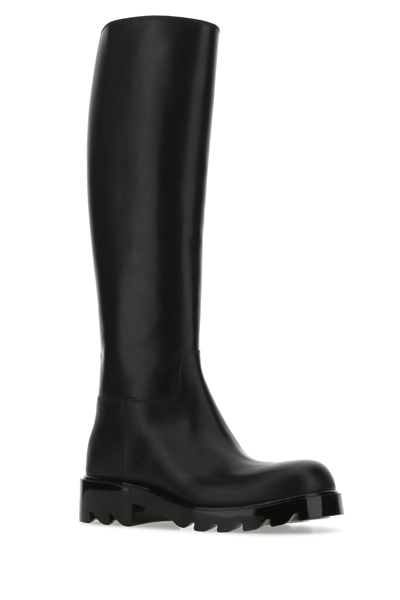 Shop Bottega Veneta Black Leather Strut Boots  Black  Donna 40