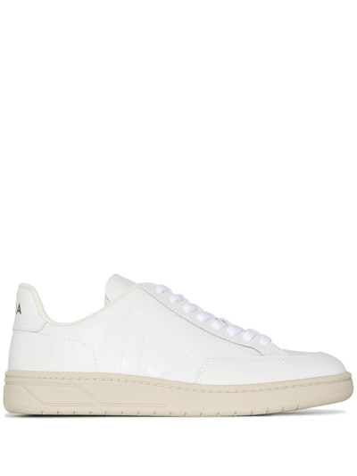 Shop Veja V-12 Low-top Sneakers In White