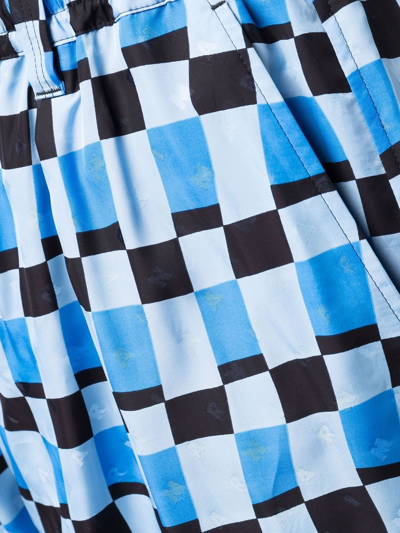 Marni Men Check Print Bermuda Shorts In Blue