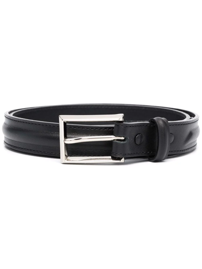 Shop Ami Alexandre Mattiussi Padded Leather Belt In Black