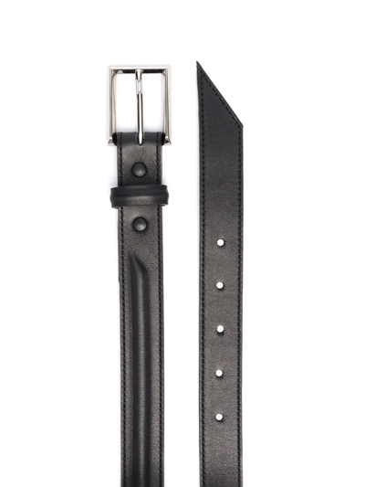 Shop Ami Alexandre Mattiussi Padded Leather Belt In Black