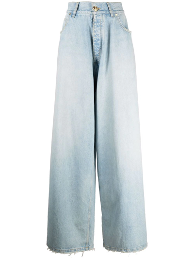 Shop Balmain Mid-rise Flared Jeans In Blue