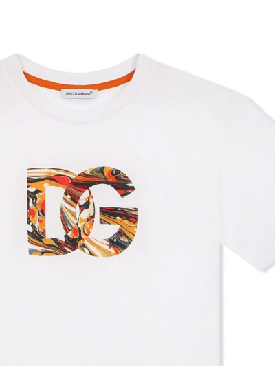 Shop Dolce & Gabbana Dg-logo Print T-shirt In White