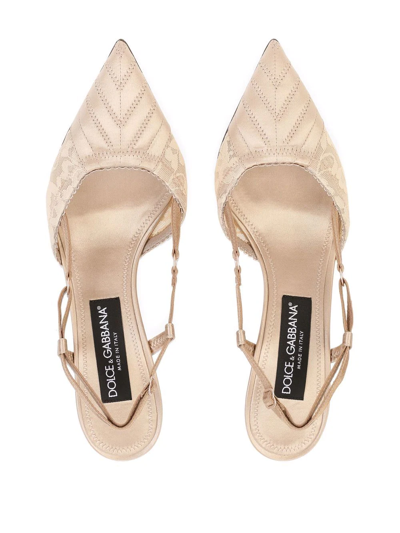 Dolce & Gabbana Corset-style Satin Slingback Pumps In 8s181 Naked/naked