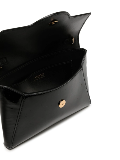 Shop Versace Patent Medusa Pouch Bag In Black