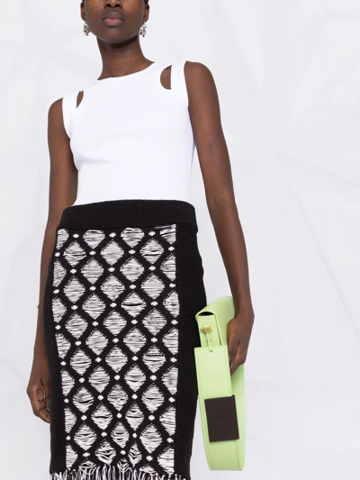 Karl Lagerfeld Bouclé-knit Midi Skirt In Black