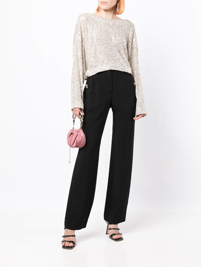 In The Mood For Love Coco Sequin-embellished Top In Brown