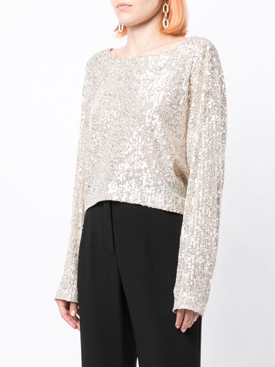 Shop In The Mood For Love Coco Sequin-embellished Top In Brown