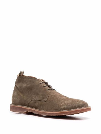 Officine Creative Lace-up Ankle Boots In Green