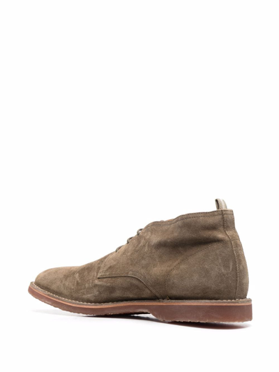Officine Creative Lace-up Ankle Boots In Green