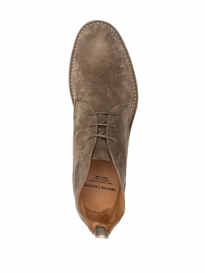 Officine Creative Lace-up Ankle Boots In Green