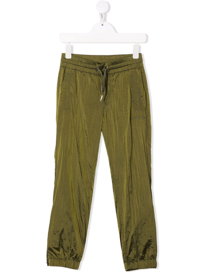 Shop Givenchy Crinkled Straight-leg Trousers In Green