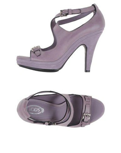 Shop Tod's Sandals In Dove Grey