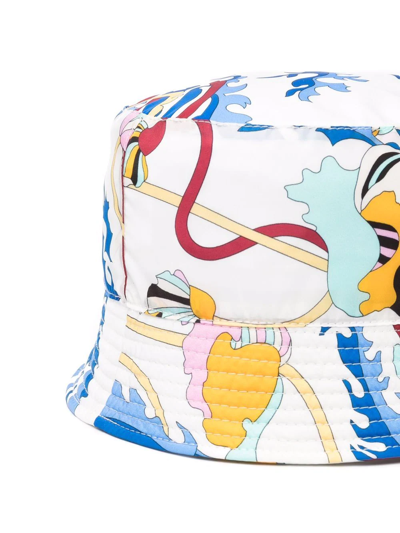 Emilio Pucci Junior Graphic Print Bucket Hat In White