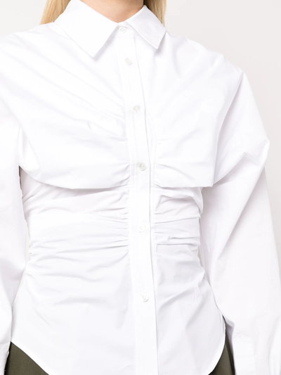 Shop Alexander Wang Gathered Cummerbund Shirt In White