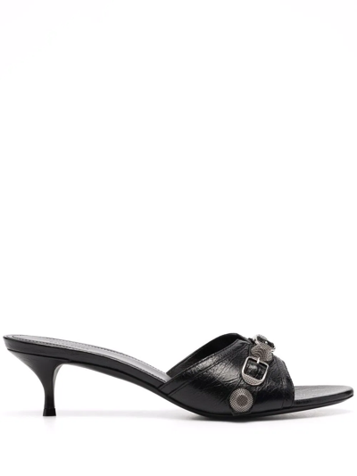 Shop Balenciaga Cagole M40 Arena Sandals In Black