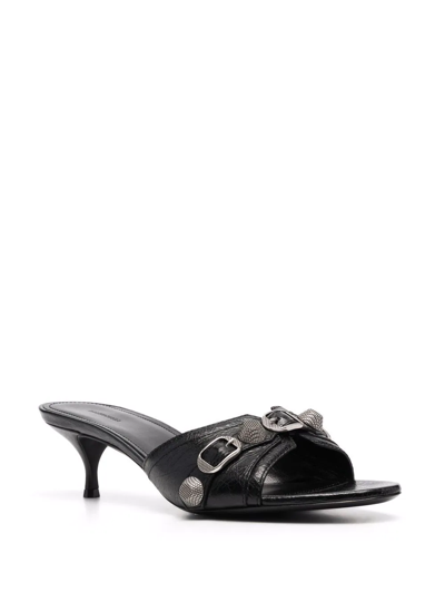 Balenciaga Sandali Cagole Donna Pelle Nero In Multi