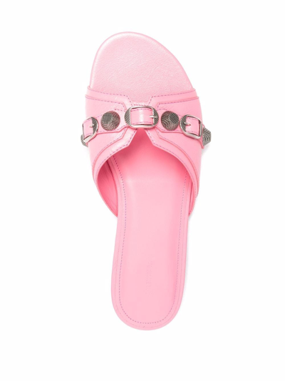 Shop Balenciaga Cagole Buckle-detail Sandals In Pink