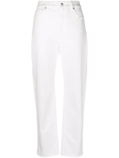 Shop Dorothee Schumacher High-rise Straight-leg Jeans In White