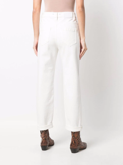 Shop Dorothee Schumacher High-rise Straight-leg Jeans In White