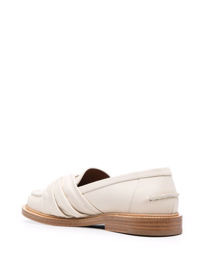 Shop Chloé C-embellished Leather Loafers In Neutrals