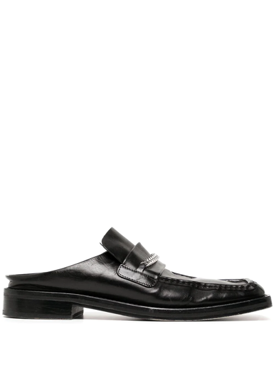 Shop Martine Rose Chain-embellished Slip-on Loafers In Black