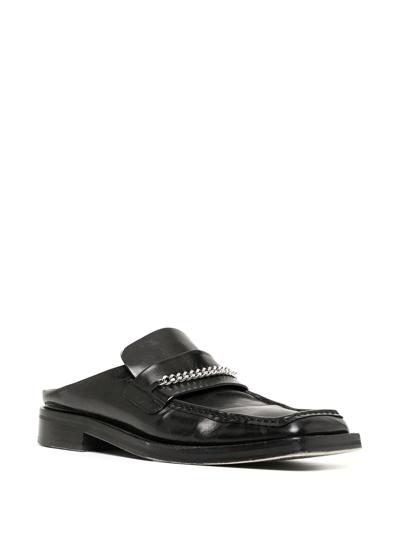 Shop Martine Rose Chain-embellished Slip-on Loafers In Black