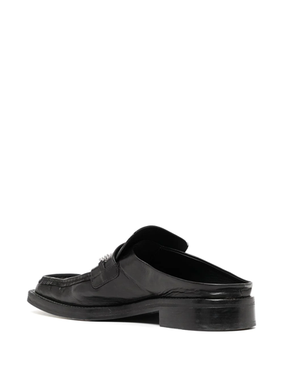 Shop Martine Rose Chain-embellished Slip-on Loafers In Black